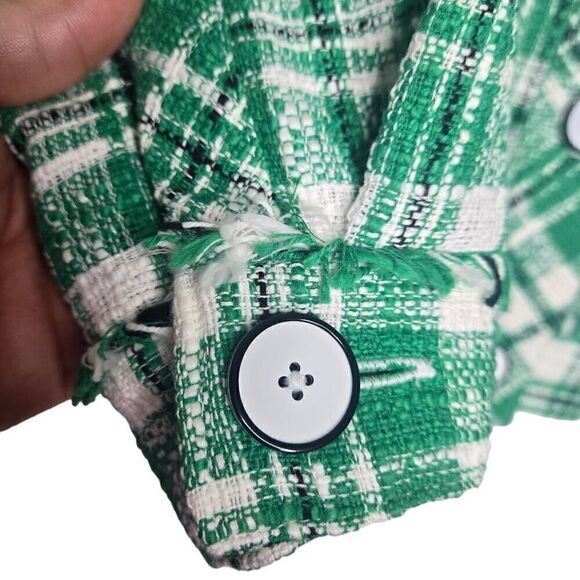 Cabi Sophia Green Plaid Tweed Button Up Library Jacket Size Small - Picture 7 of 10
